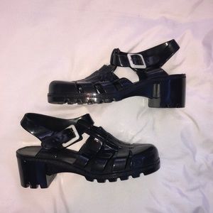 BLACK JUJU JELLY HEELED SANDALS🖤.